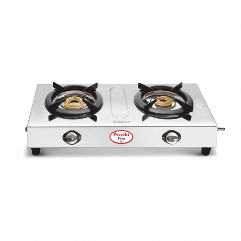 Buy Preethi Fino Stainless Steel (2-Burner) Glass Top Gas Stove online at low price | Vasanth &amp; Co